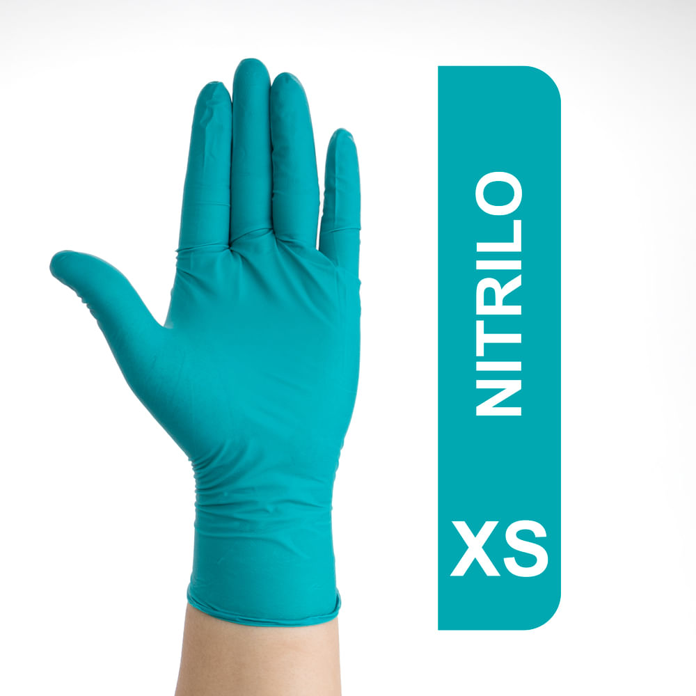 Guantes de Nitrilo Premium Alto Riesgo Verdes Talla XS CAJA 100 UND