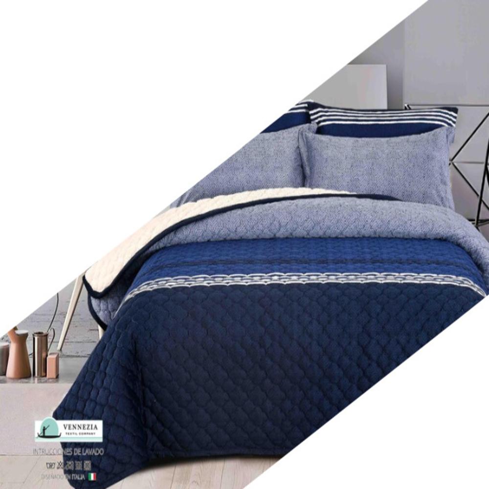 Set de Edredon King Patagonico Piel de Angel c/ Carnero Venezia 100% Algodón de 5 Piezas - D9