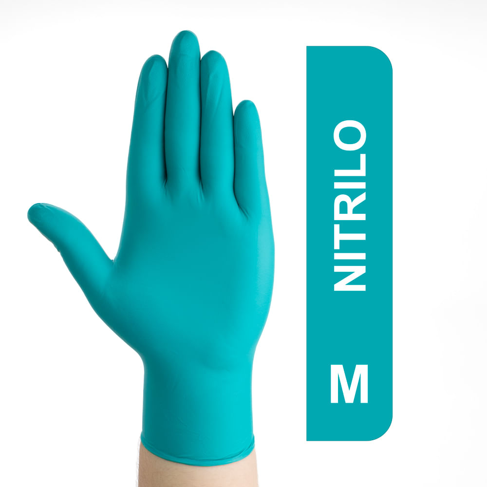 Guantes de Nitrilo Premium Alto Riesgo Verdes Talla M CAJA 100 UND