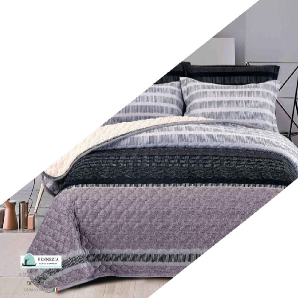 Set de Edredon King Patagonico Piel de Angel c/ Carnero Venezia 100% Algodón de 5 Piezas - D10