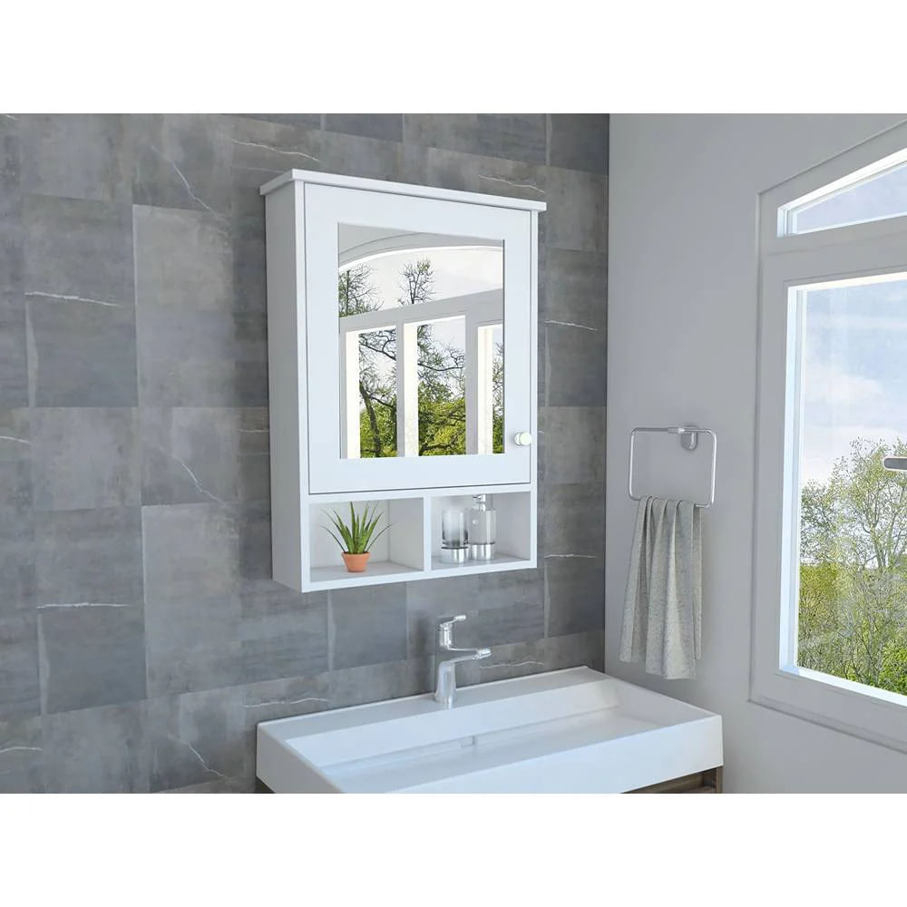 Gabinete Mueble de Baño Cataleya Blanco 1 Puerta y Espejo R&R MUEBLES