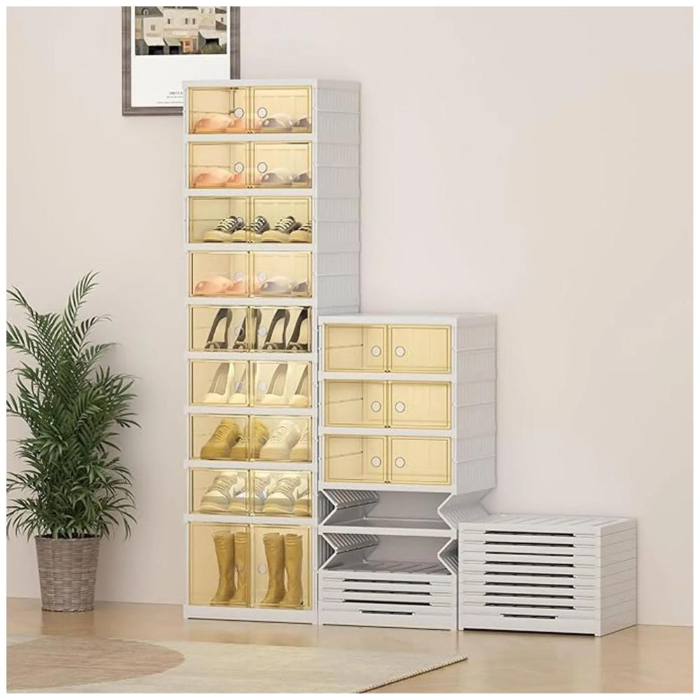 Organizador Zapatera De 9 niveles Para 18 Pares Plegable Acrílico 170x44x35cm