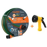 Combo Manguera de Riego 1/2"" 20 Metros y Pistola de Riego 5 funciones Truper