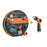 Combo Manguera de Riego 1/2"" 10 Metros y Pistola de Riego 2 funciones Truper
