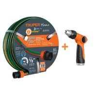 Combo Manguera de Riego 1/2"" 15 Metros y Pistola de Riego 2 funciones Truper