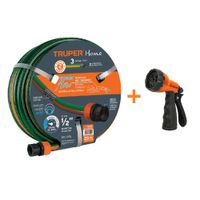 Combo Manguera de Riego 1/2"" 20 Metros y Pistola de Riego 8 funciones Truper