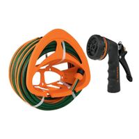 Combo Manguera de Riego 1/2"" 20 Metros más Pistola de Riego Metalica y Portamanguera Truper