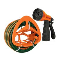 Combo Manguera de Riego 1/2"" 15 Metros más Pistola de Riego 8 funciones y Portamanguera Truper