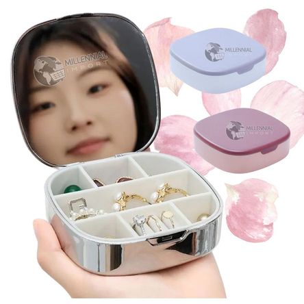 Pack por 02 Joyeros con Espejo Organizador Elegante para Mujer Multicolor