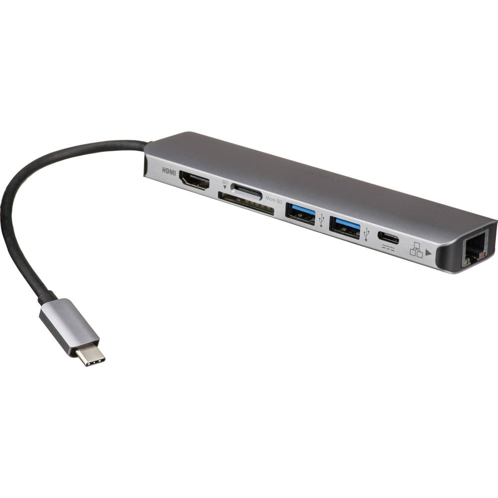 Estación de Acoplamiento Multiport USB-C Rocstor (Gris) - 2 x USB-A 3.0/3.1, 1 x HDMI, 1 x RJ45 Giga