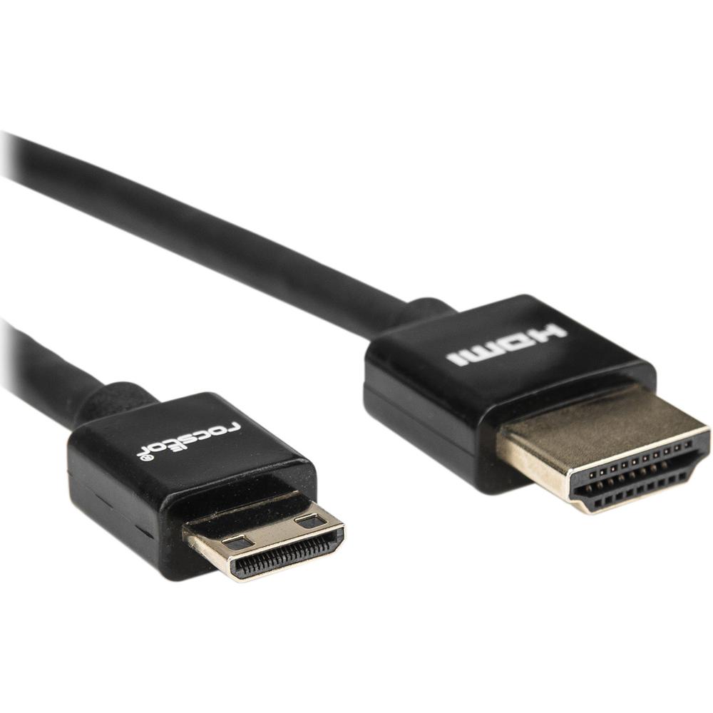 Cable Rocstor Slim Mini-HDMI a HDMI de Alta Velocidad con Ethernet (6') - Soporta Resolución 4K UHD,