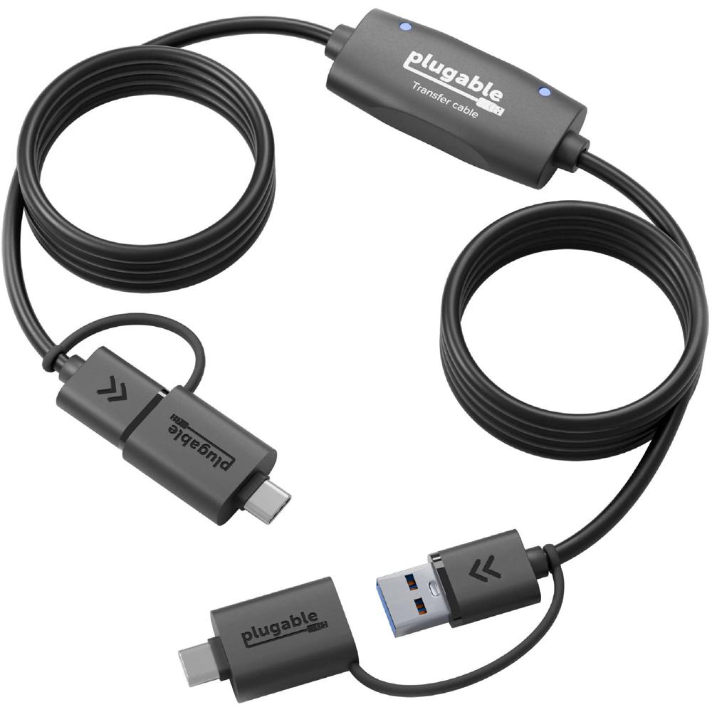 Cable de Transferencia USB 3.0 Plugable para Windows con Adaptadores USB-C (6.6') - 2 Conectores USB
