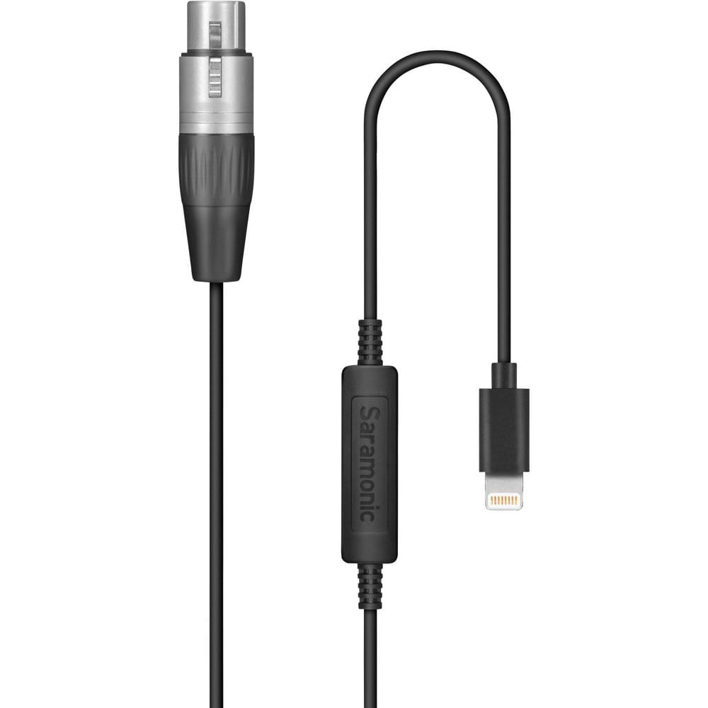 Adaptador de Micrófono Saramonic LC-XLR Femenino a Lightning para Dispositivos iOS (19.7') - Ideal p
