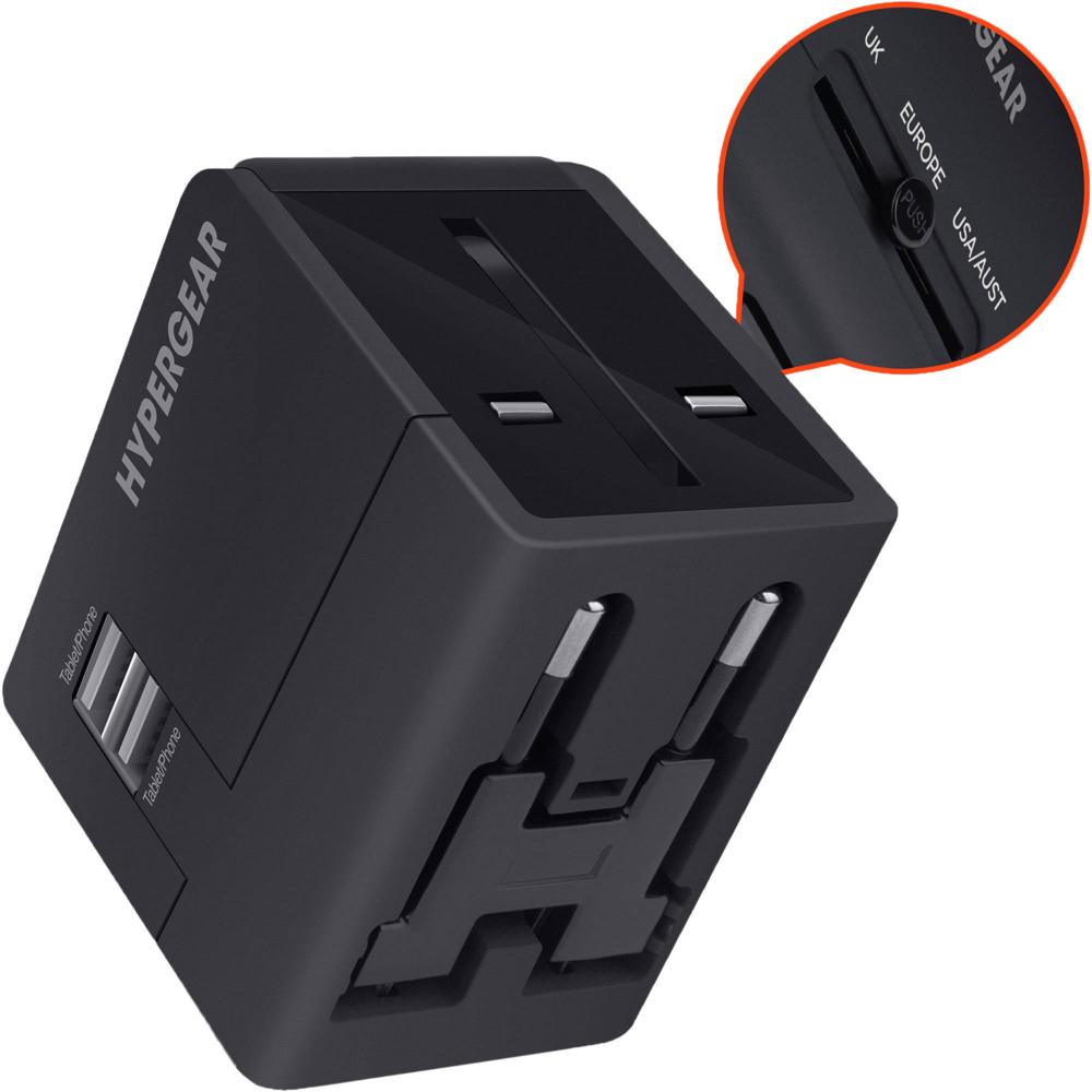 Adaptador de Poder Todo en Uno HyperGear Internacional con Doble Puerto USB - Compatible en 150+ Paí