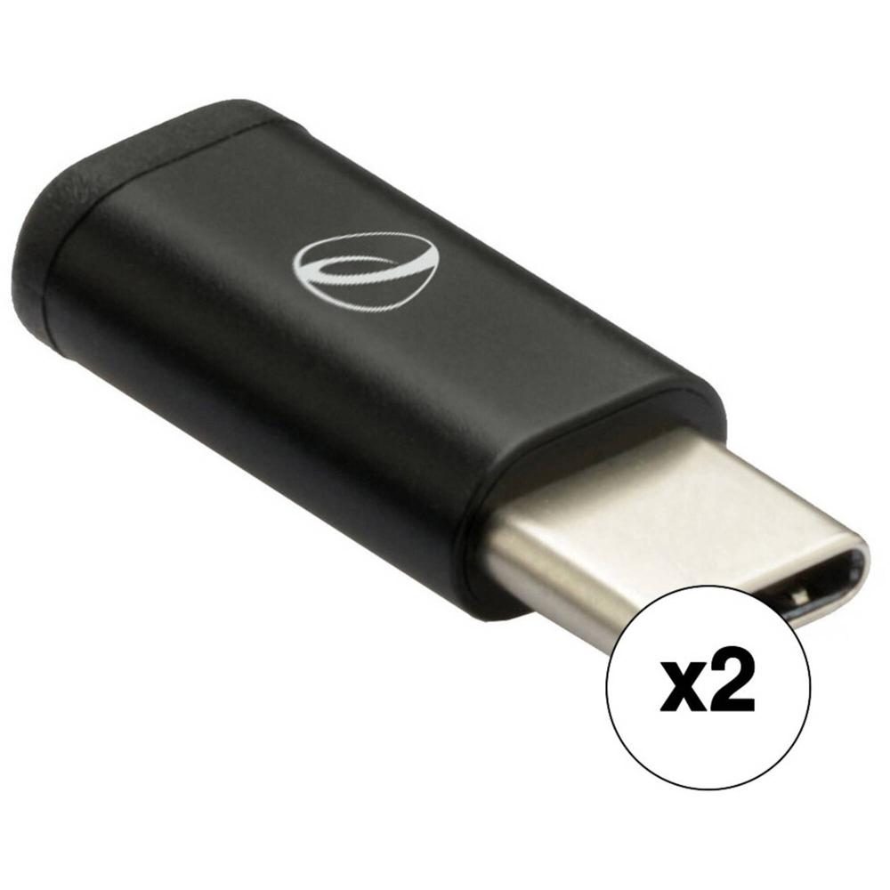 Adaptador Pearstone USB Tipo-C Macho a Micro-USB Hembra (Paquete de 2) - Conector USB-C, Conector Mi