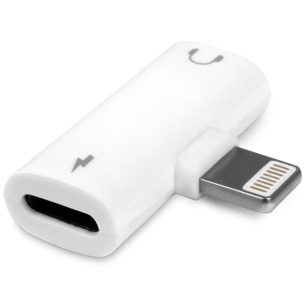 Adaptador Dual Lightning Aluratek para iPhone/iPad - Soporta Carga y Audio, 1 Conector Lightning Mas