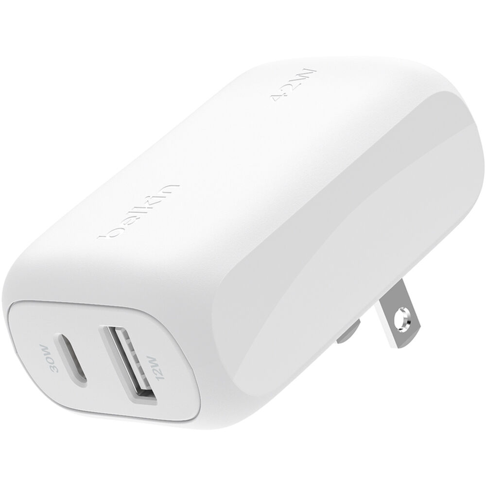 Cargador de Pared Belkin BoostCharge 42W con 2 Puertos USB: 30W USB-C y 12W USB-A, Tecnologías de Ca