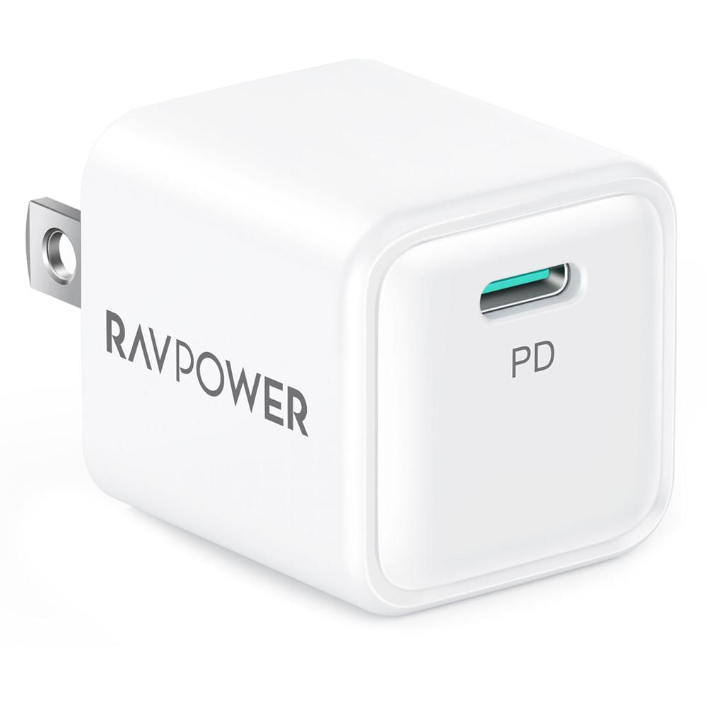 Cargador de Pared RAVPower 20W USB-C PD (Paquete de 2, Blanco) - Salida de hasta 20W, 1 Puerto USB-C