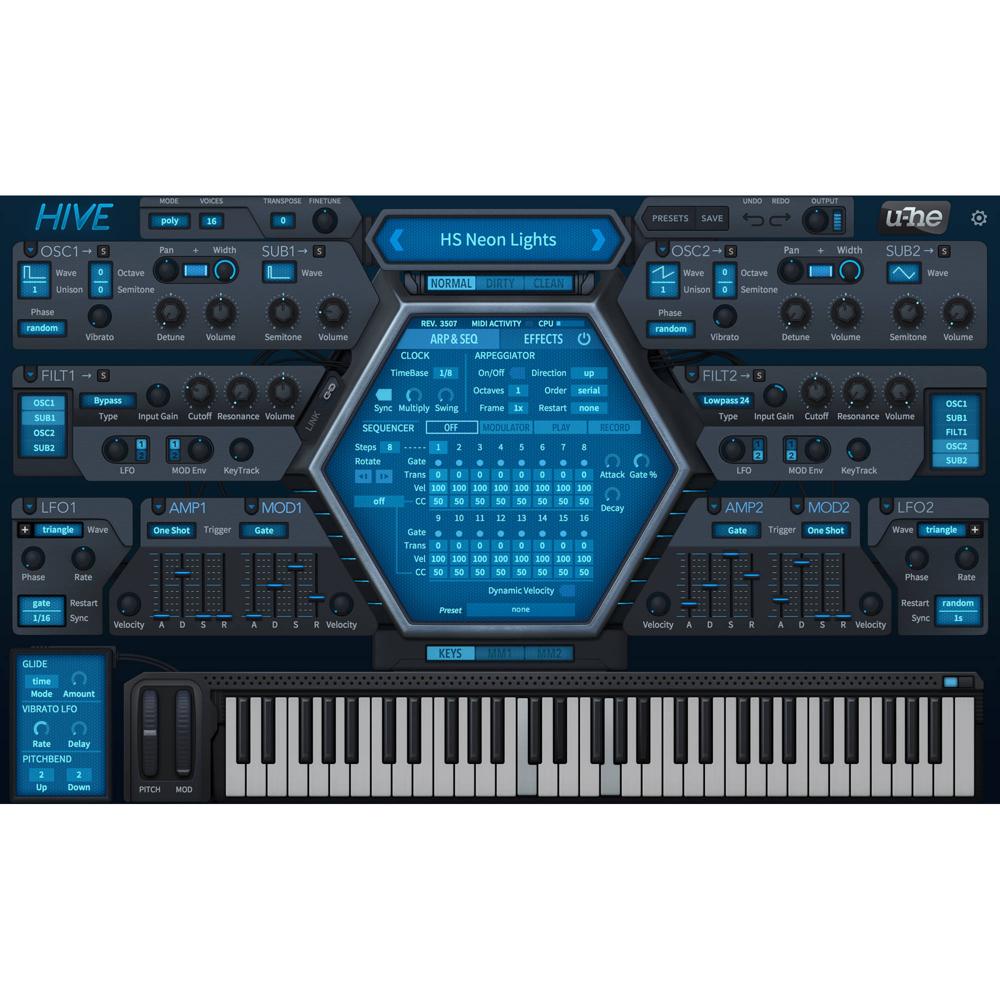 u-he Hive - Sintetizador Virtual (Descarga) - 2,700 Presets, Interfaz de Página Única, 2 Osciladores