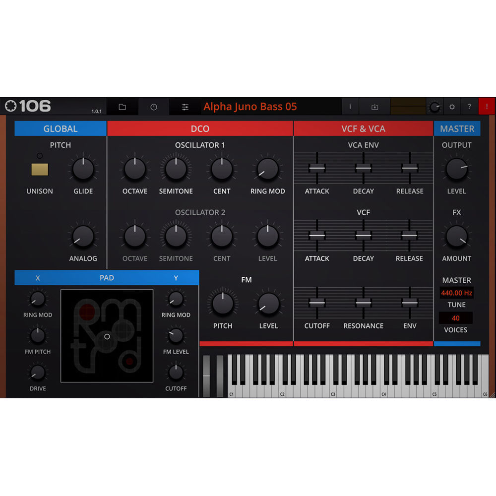 tracktion Retromod 106 - Emulación de Sintetizador Juno (Software, Descarga) - 15,000 Samples, 291 P