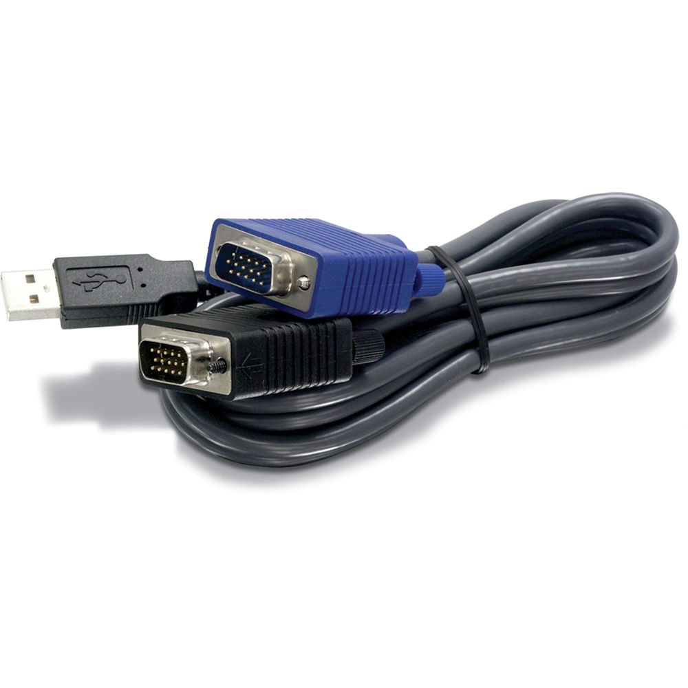 TRENDnet Cable KVM USB / VGA (Negro, 10') - Compatible con Switches KVM TK-803R, TK-804R, TK-1603R &