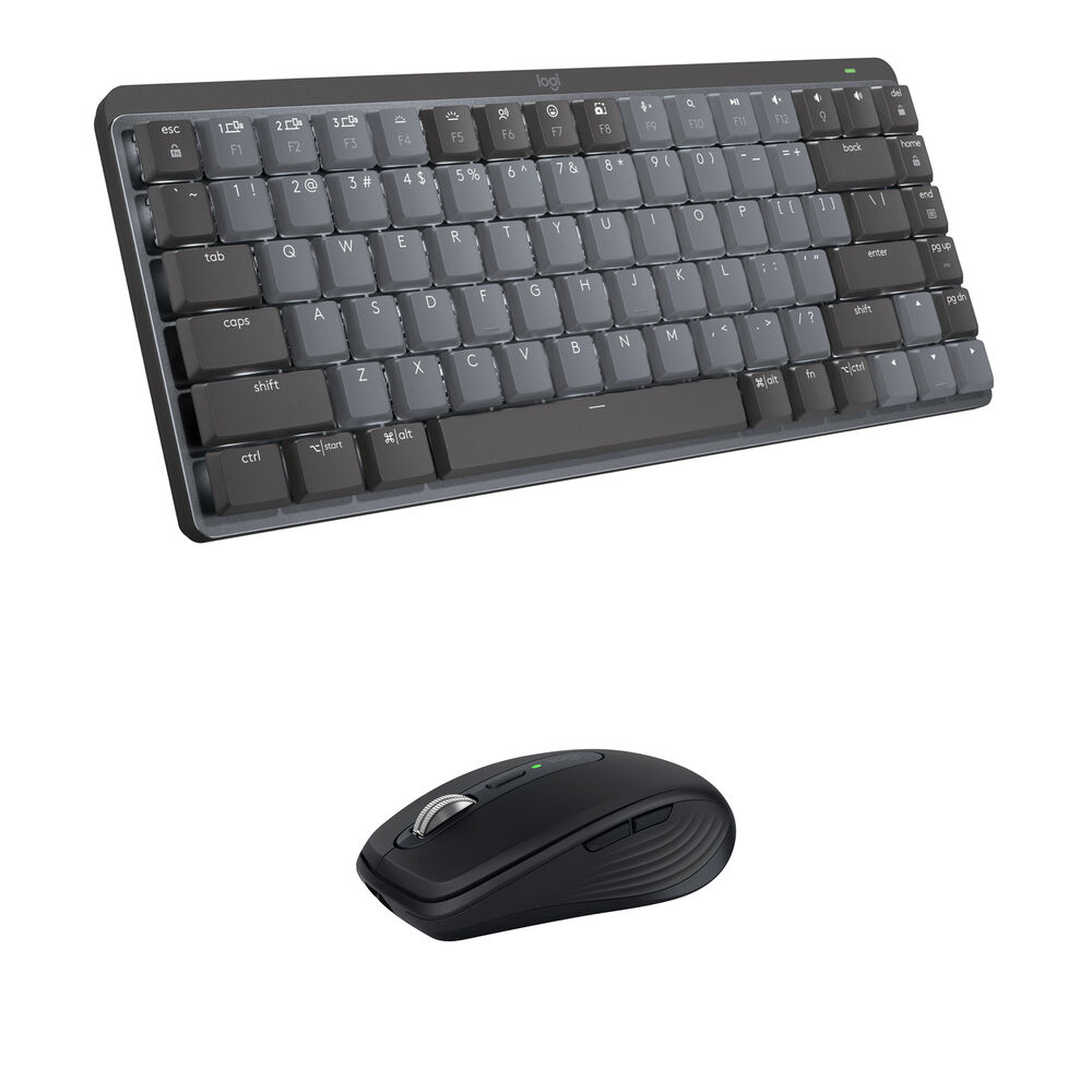Teclado Mecánico Mini Inalámbrico Logitech MX y Ratón MX Anywhere 3S (Clicky, Gris / Negro) - Conect