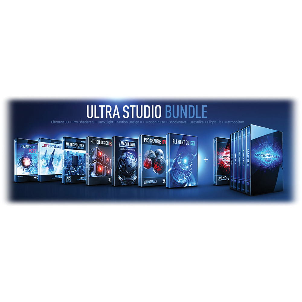 Video Copilot Ultra Studio Bundle (Descarga) - Compatible con Adobe After Effects, VFX 3D con Elemen