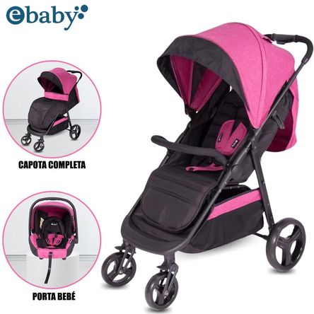 Coche de Paseo «URBAN» con Porta Bebé Pink