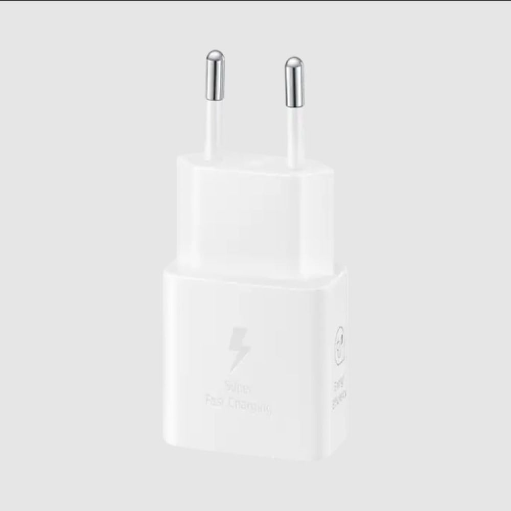 Adaptador de carga rapida USB-C 25W con cable blanco