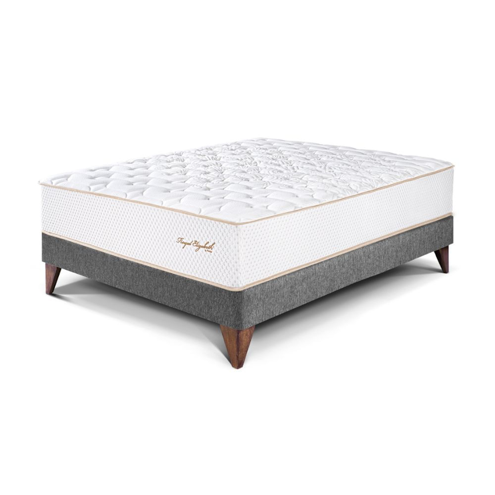 Cama Europea Royal Elizabeth 2 plazas Gris Paraiso