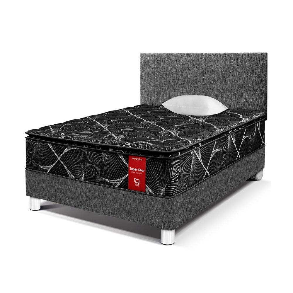 Dormitorio Super Star Negro 1.5 plazas Charcoal Paraiso