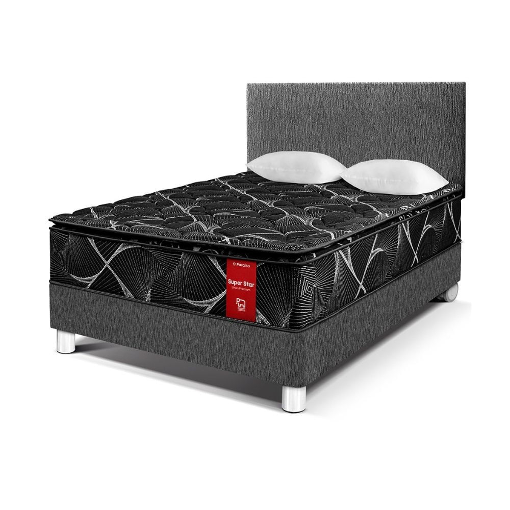 Dormitorio Super Star Negro 2 plazas Charcoal Paraiso