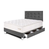 Dormitorio Royal Elizabeth Con Cajones 1.5 plazas Gris Paraiso