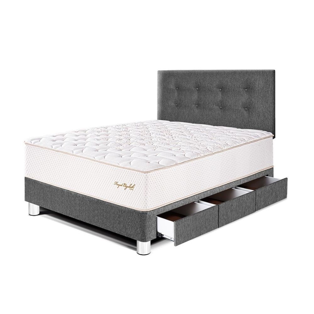 Dormitorio Royal Elizabeth Con Cajones 1.5 plazas Gris Paraiso