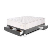 Cama Royal Elizabeth Cajones 2 plazas Gris Paraiso