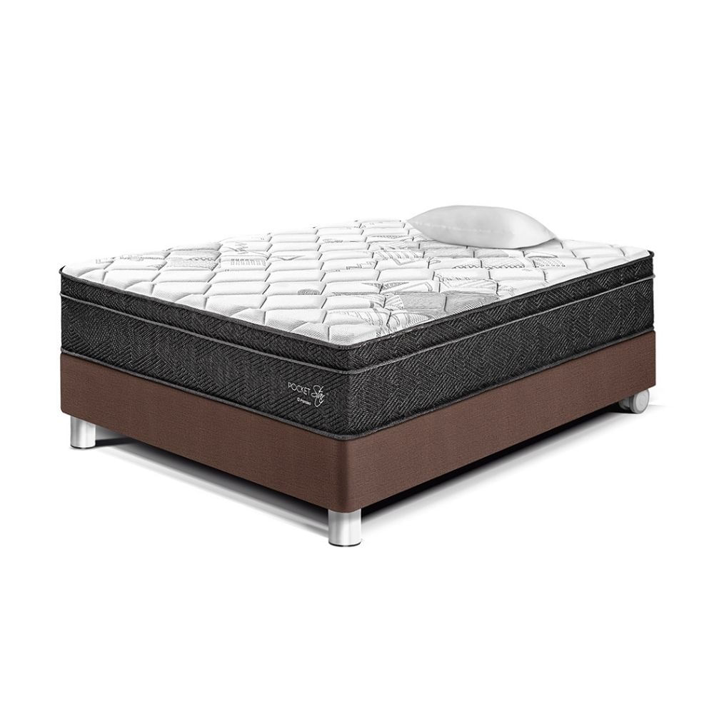 Cama Pocket Star 1.5 plazas Chocolate Paraiso