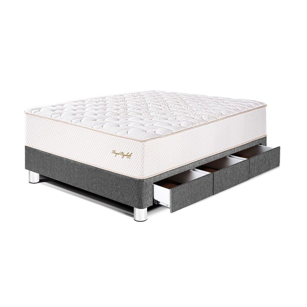 Cama Royal Elizabeth Cajones 1.5 plazas Gris Paraiso