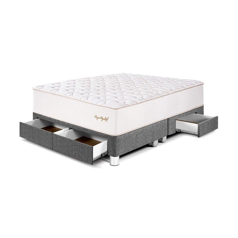 Cama Royal Elizabeth Cajones Queen Gris Paraiso