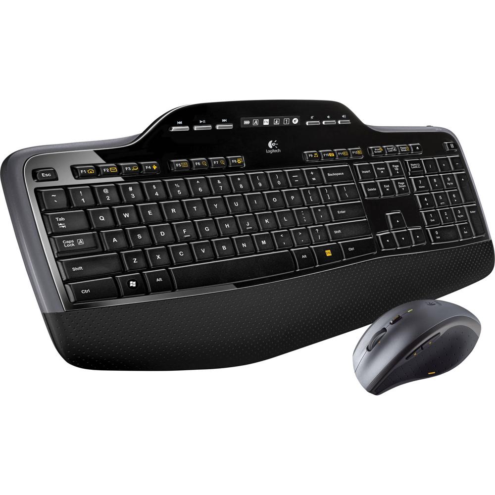 Logitech MK710 Escritorio Inalámbrico: Teclado y Ratón con Receptor USB, Pantalla LCD, Batería de La