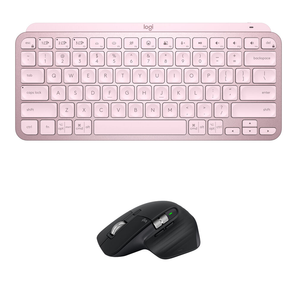 Teclado Inalámbrico Logitech MX Keys Mini y Ratón MX Master 3S (Rosa / Negro) - Conectividad 2.4 GHz
