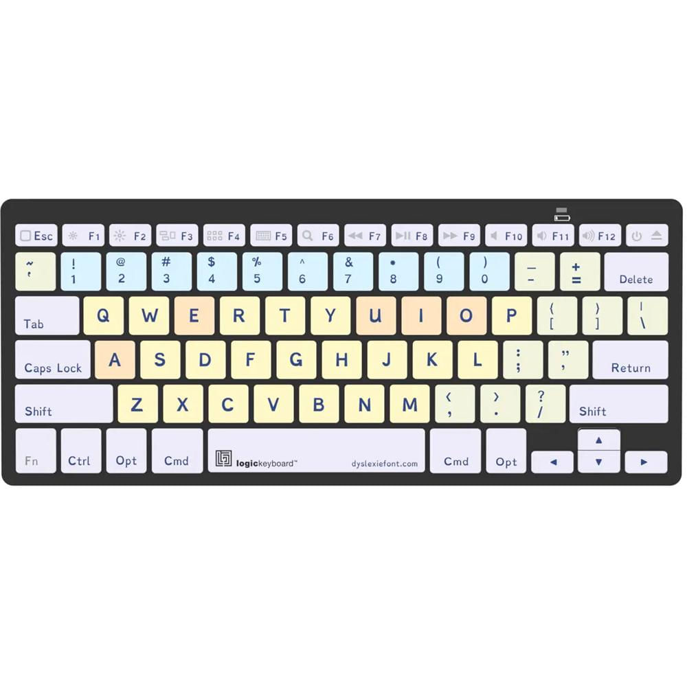Teclado Mini Bluetooth Logickeyboard Dyslexie para Mac (Inglés US) - Tecnología Inalámbrica, Tipogra