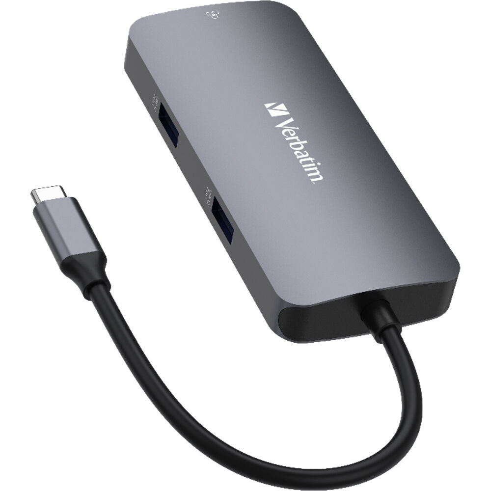 Verbatim Hub Multiport USB-C Pro CMH-05: 2x USB-A 3.2, HDMI 4K 60Hz, Gigabit Ethernet, USB-C 85W, Co