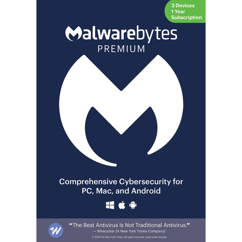 Malwarebytes Premium: Software de Ciberseguridad (Descarga, Licencia para 3 Dispositivos, 1 Año) - P