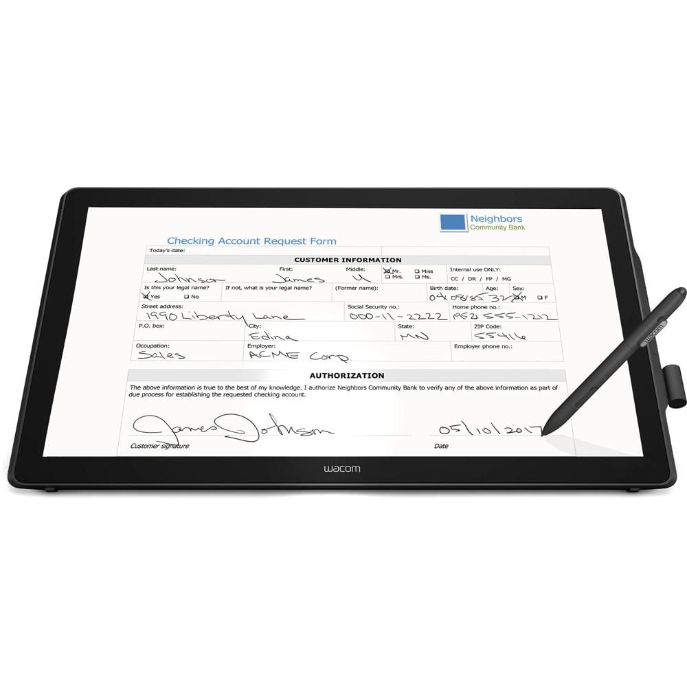 Wacom DTH-2452 23.8"" Pantalla de Lápiz Full-HD con Funcionalidad Táctil Múltiple y Sensibilidad a la