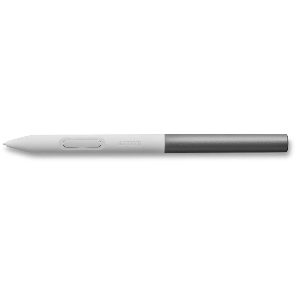 Wacom One Standard Pen (Blanco/Gris) - Compatible con Pantallas Wacom One, 2 Botones Laterales, 4096