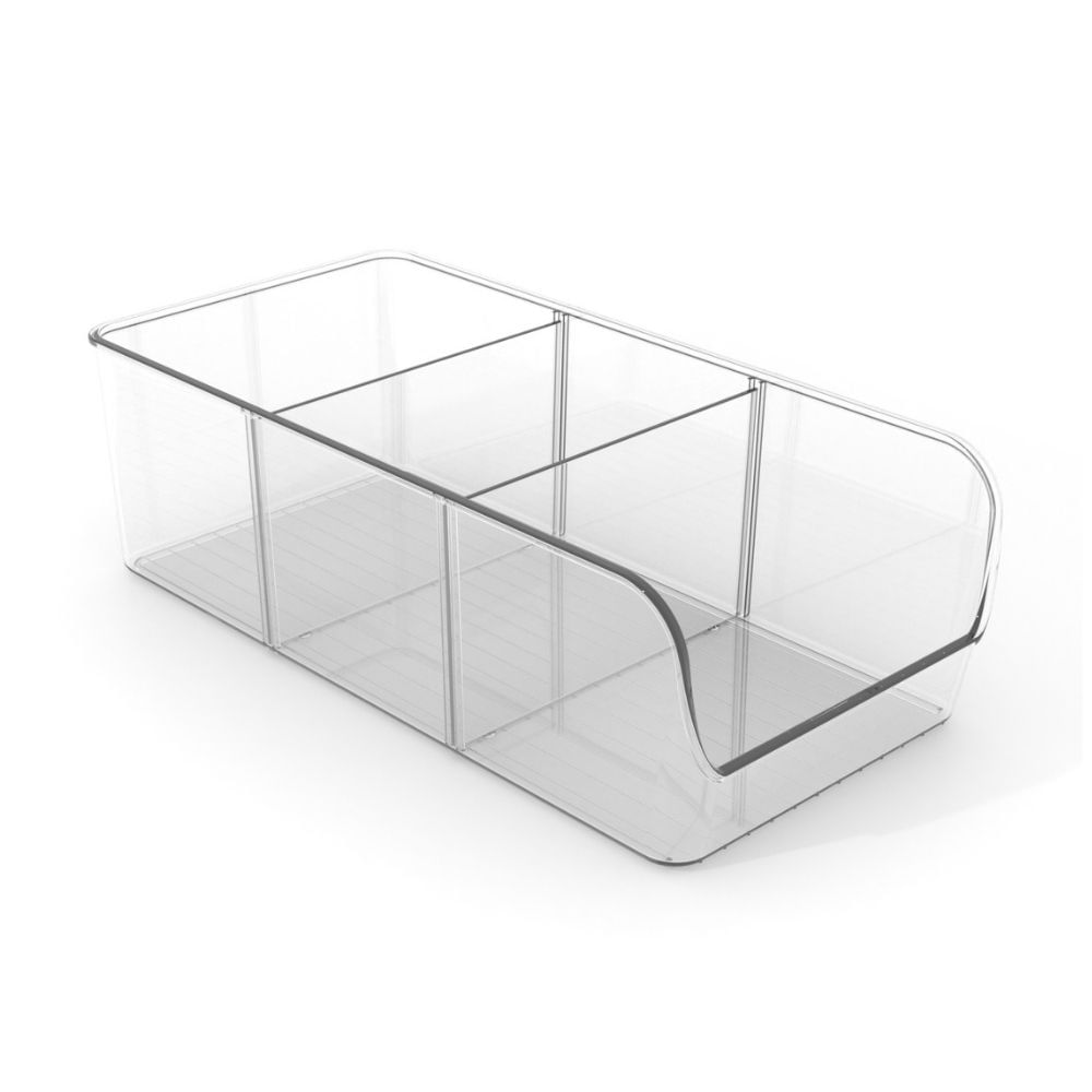 Organizador de Cocina Orange 3 Divisiones 28x14x8.9cm Polietileno Incoloro