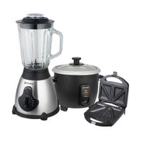 Tricombo Licuadora + Olla Arrocera + Sandwichera Imaco Negro Modelo BLS509