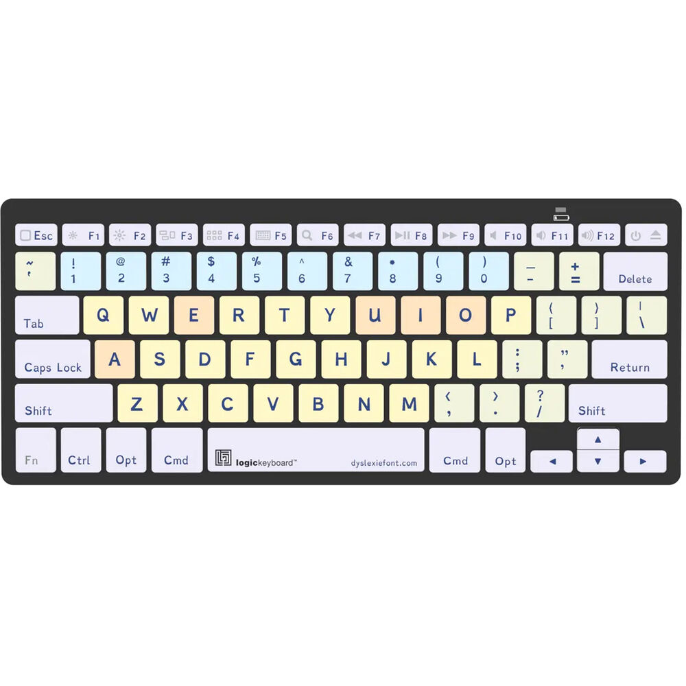 Teclado Mini Bluetooth Logickeyboard Dyslexie para Windows (Inglés US) - Tecnología Inalámbrica, Tip