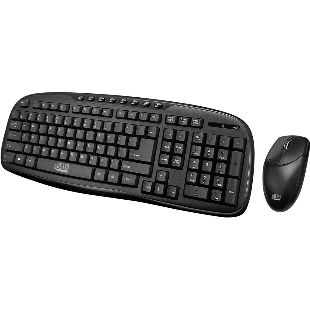 Adesso 2.4 GHz Wireless Desktop Keyboard and Mouse Combo WKB-1330CB