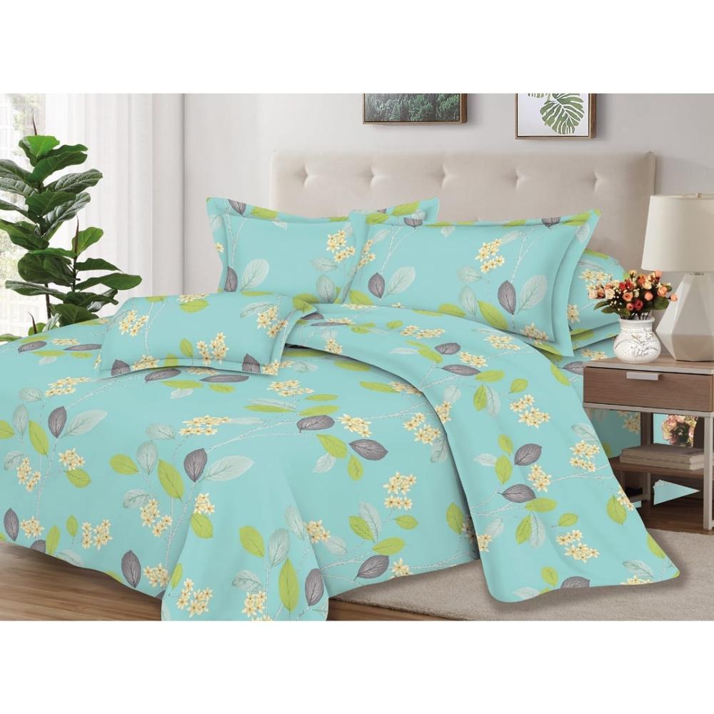 Juego de Sábanas 100% Algodón 2Plazas 4 Piezas 2000 Hilos Verde Agua